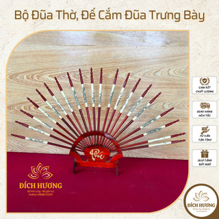 Bộ đũa thờ, đế cắm đũa trưng bày trên bàn thờ, tủ thờ - phong thủy tâm linh, truyền thống văn hóa việt