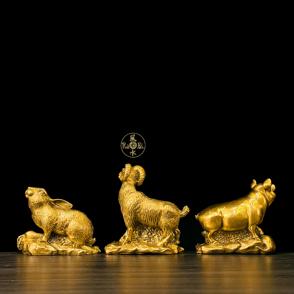 Dê có Lộc - Dê đồng vàng - Tam Hạp Mẹo Mùi Hợi - Tượng Đồng Phong Thủy