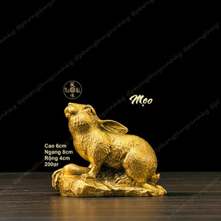 Thỏ ngắm trăng - Thỏ đồng vàng - Tam Hạp Mẹo Mùi Hợi - Tượng Đồng Phong Thủy