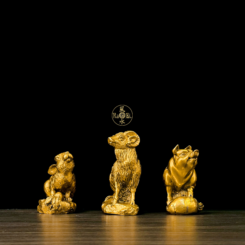 Dê có Lộc - Dê đồng vàng - Tam Hạp Mẹo Mùi Hợi - Tượng Đồng Phong Thủy