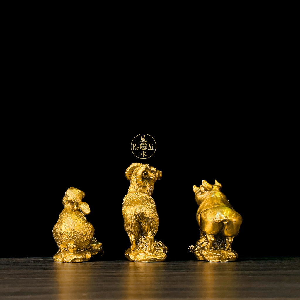 Dê có Lộc - Dê đồng vàng - Tam Hạp Mẹo Mùi Hợi - Tượng Đồng Phong Thủy