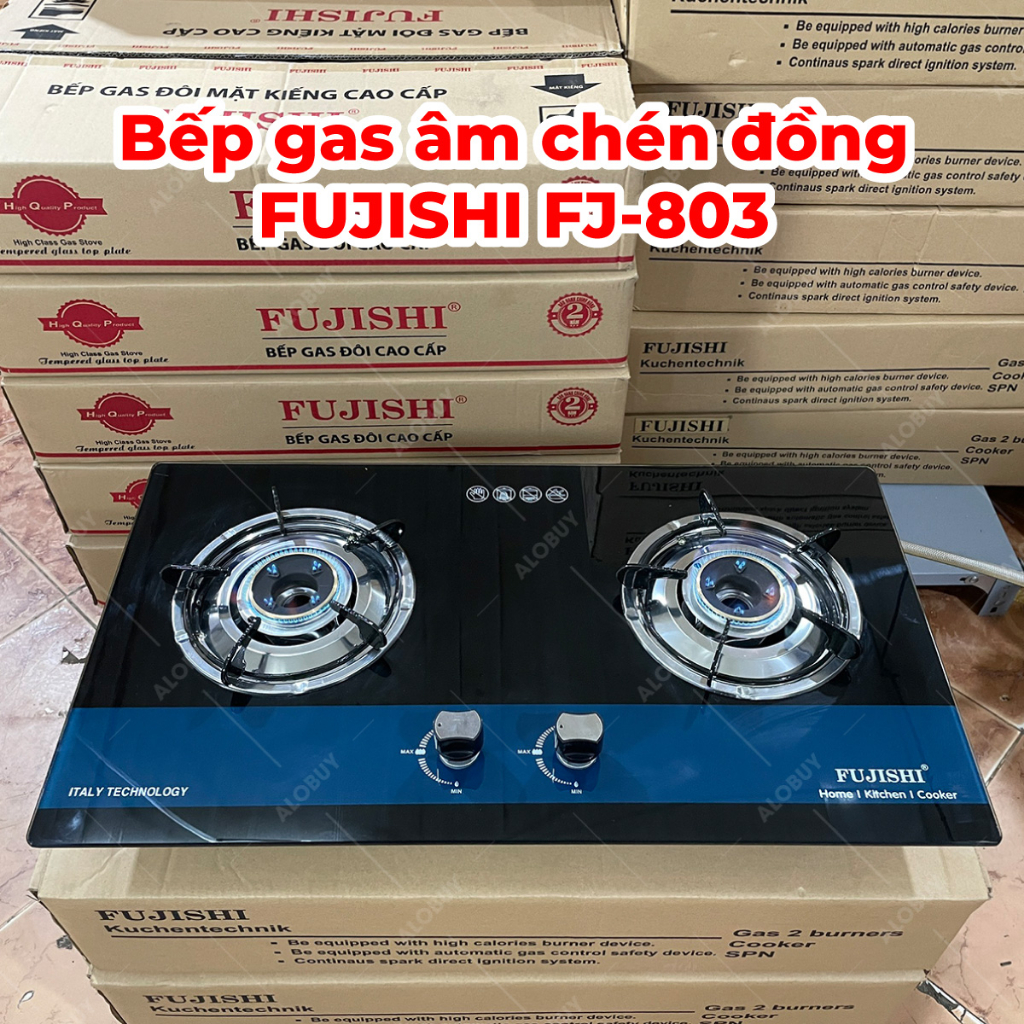 Bếp gas âm Fujishi FJ-803X - Đánh lửa Magneto tự động, Chén đồng lửa xanh tiết kiệm gas - Bảo hành chính hãng 02 Năm