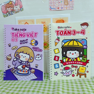 Set 2 sổ takenote toán+ văn tặng kèm thời khoá biểu