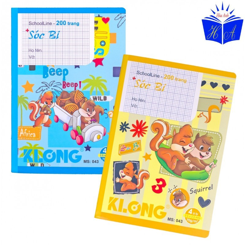 Vở 4 ô ly 1st School KLONG B5 200 trang 70/92; MS: 043