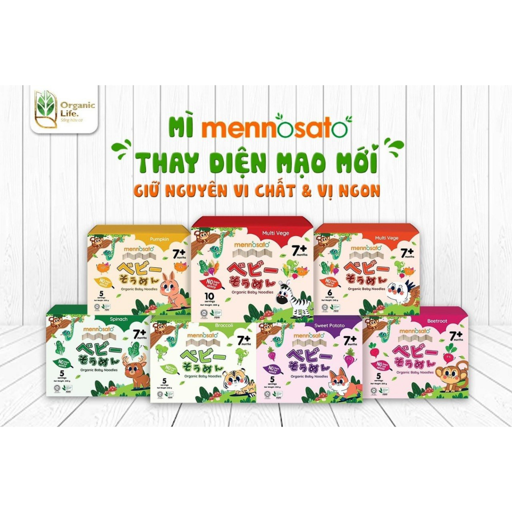Mì Ăn Dặm Hữu Cơ Mennosato Cho Bé Từ 7m+ 200g