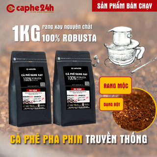 1kg cà phê pha phin 100% robusta tùy chọn dạng bột/ dạng hạt, thơm ngon cà phê daklak