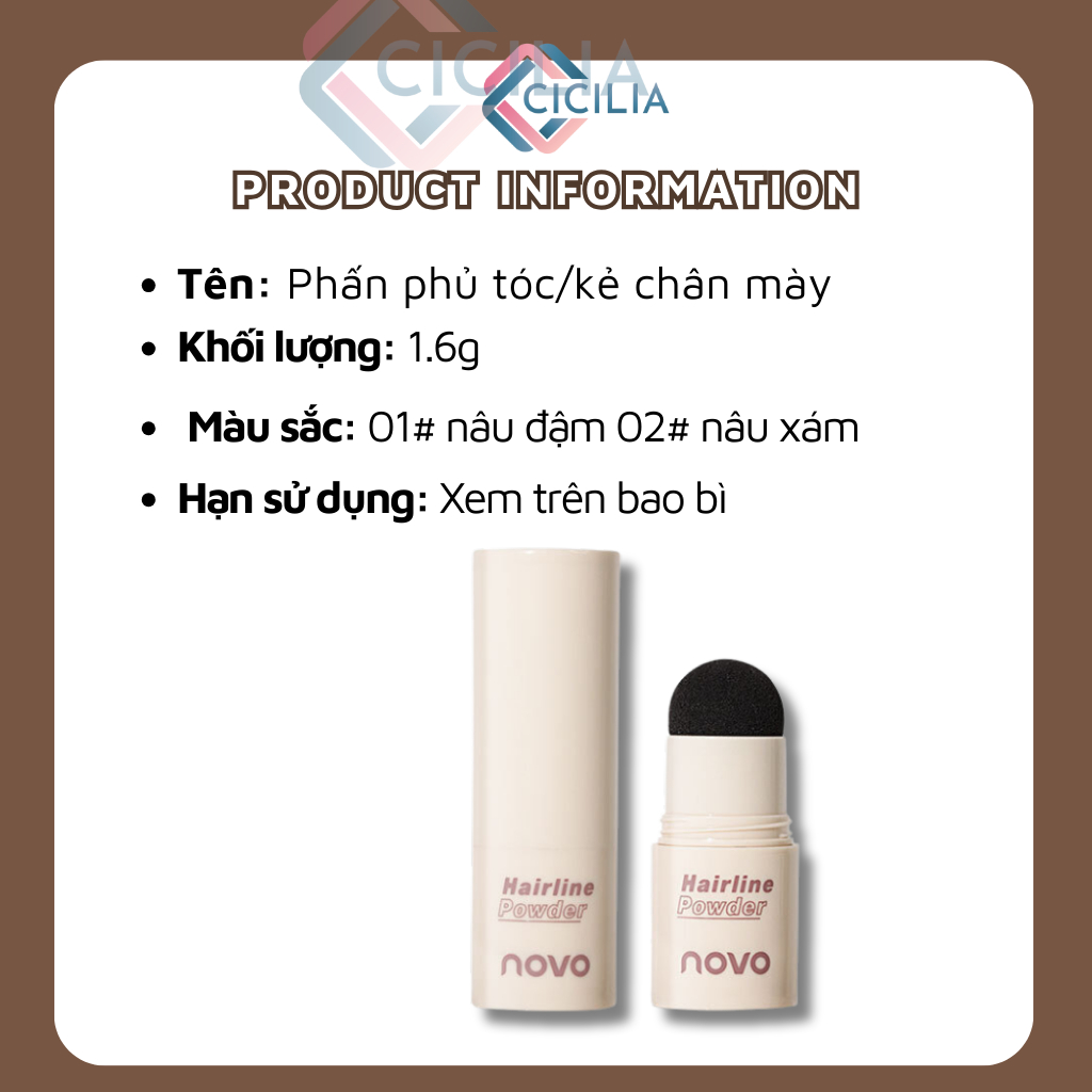 Phấn Che Chân Tóc/Che Hói Tóc CICILIA Chống Thấm Nước CI-072 40G