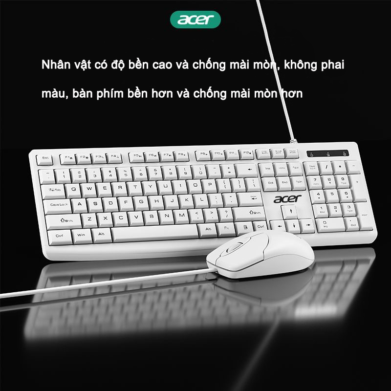 Bộ Bàn Phím Chuột Có Dây Acer OAK040 Chuyên Dụng Cho Văn Phòng Và Chơi Game Phù Hợp Cho Máy Tính để bàn, laptop