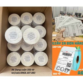 GIẤY in Tem nhiệt in Shopee, vận đơn TMĐT, đơn hàng, in phiếu giao hàng khổ 100x150mm, 1 cuộn dài 50 mét