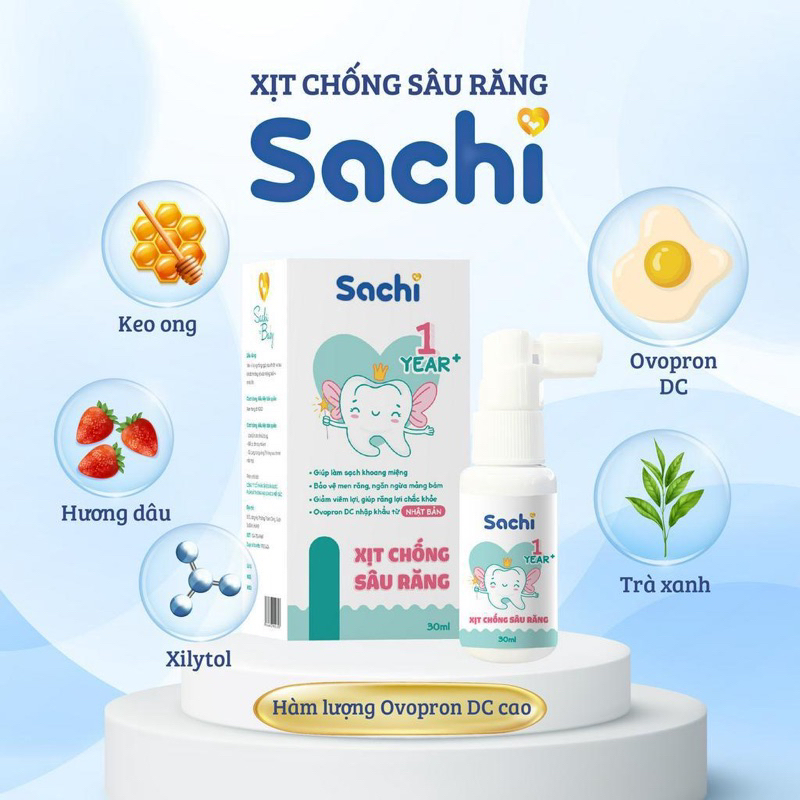 Xịt Chống Sâu Răng Cho Bé SACHI 30ml