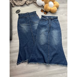 Chân váy jean đuôi cá kèm dây thắt - 8023/8024