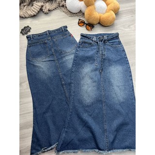 Chân váy jean đuôi cá kèm dây thắt - 8023/8024