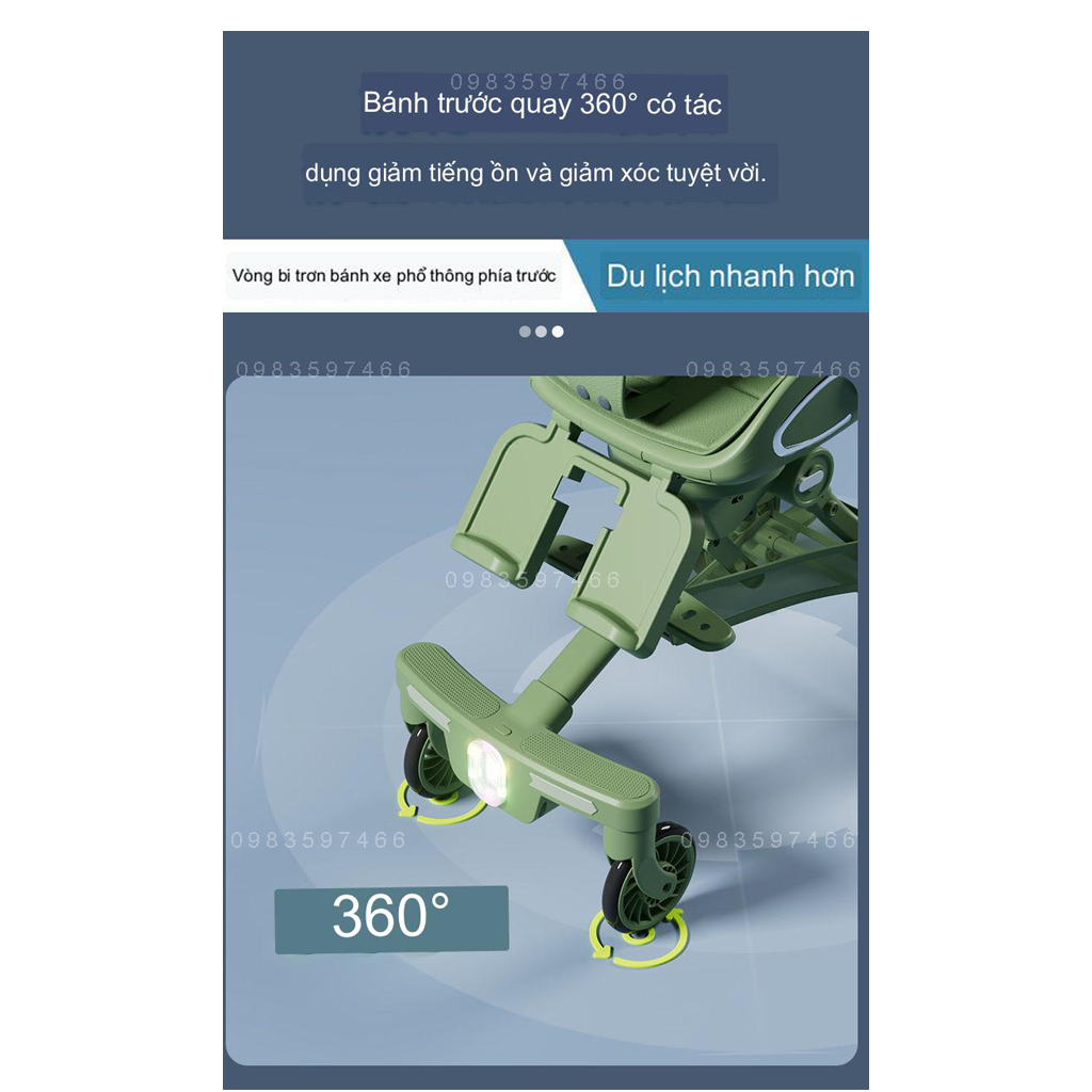 Xe đẩy GẤP GỌN M2 cao cấp, xe đẩy du lịch cho bé, 3 tư thế, 2 chiều, bảo hành 1 năm