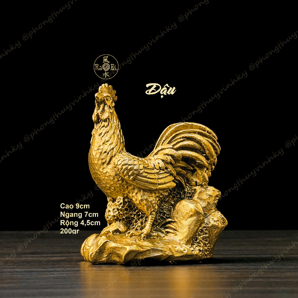Gà Đắc Phúc - Tam Hạp Sửu Tỵ Dậu - Tượng Đồng Vàng Phong Thủy