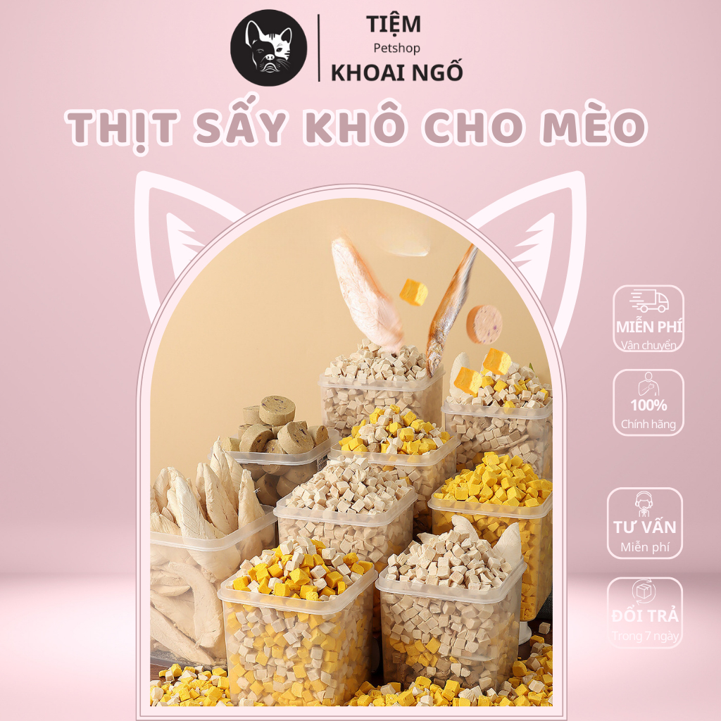  Thịt Sấy Khô Ăn Vặt Các Loại Cho Chó Mèo Đầy Đủ Chất Dinh Dưỡng TIEMKHOAINGO 011