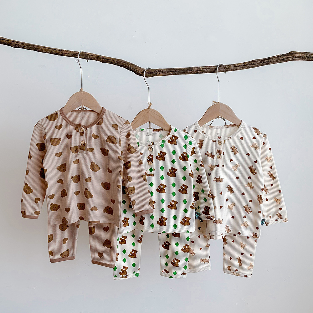 Quần áo trẻ em thu đông hoạ tiết siêu đáng yêu, Bộ đồ bé gái, bé trai dài tay phong cách Hàn Quốc
