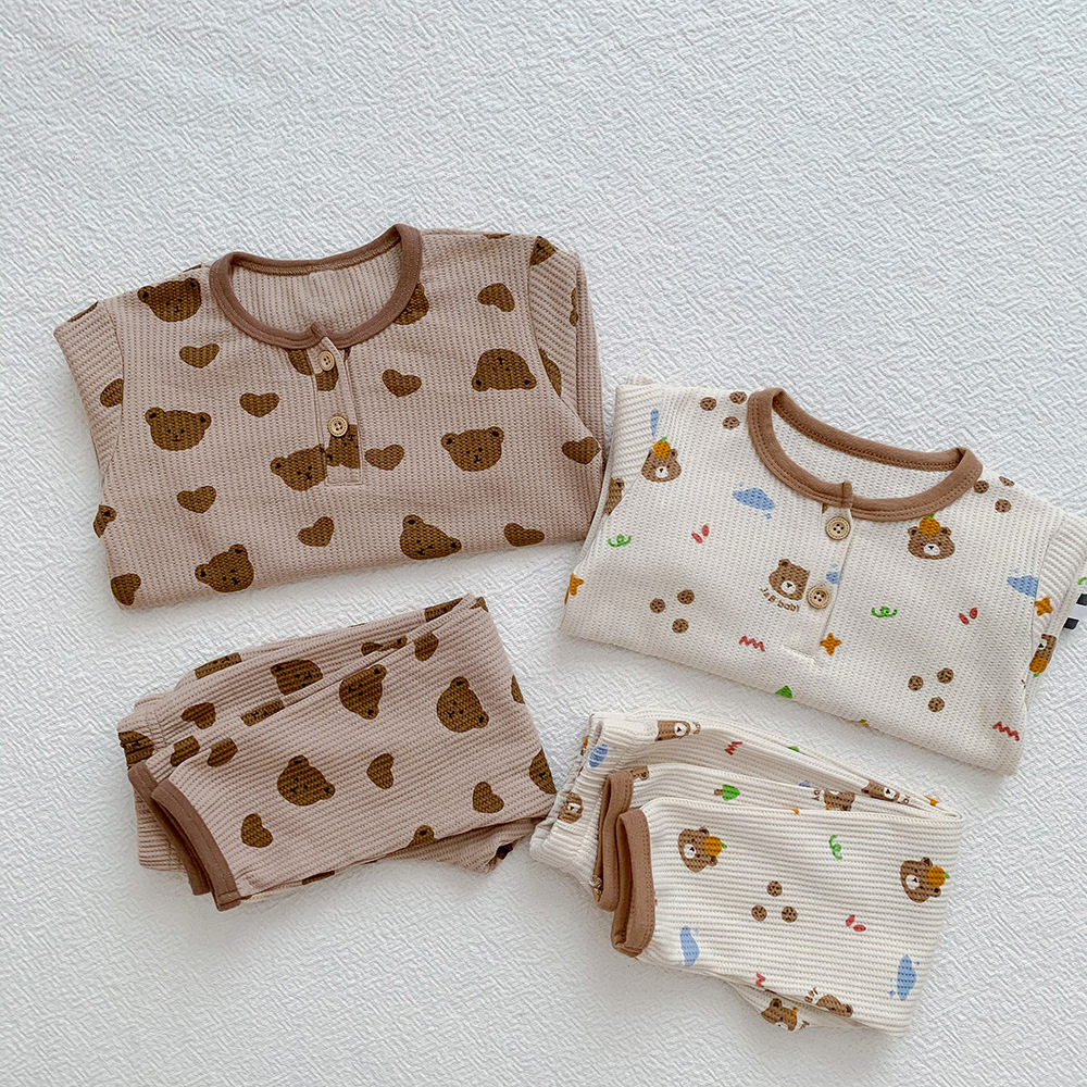 Quần áo trẻ em thu đông hoạ tiết siêu đáng yêu, Bộ đồ bé gái, bé trai dài tay phong cách Hàn Quốc