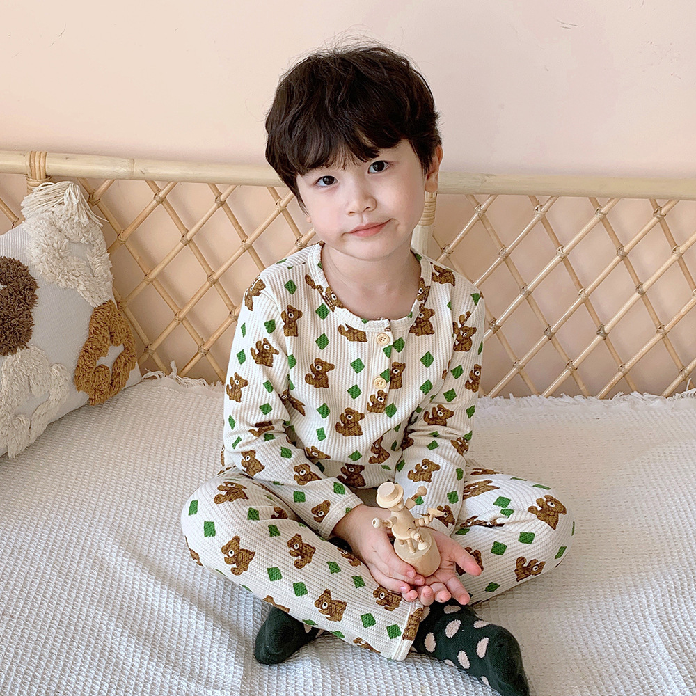 Quần áo trẻ em thu đông hoạ tiết siêu đáng yêu, Bộ đồ bé gái, bé trai dài tay phong cách Hàn Quốc