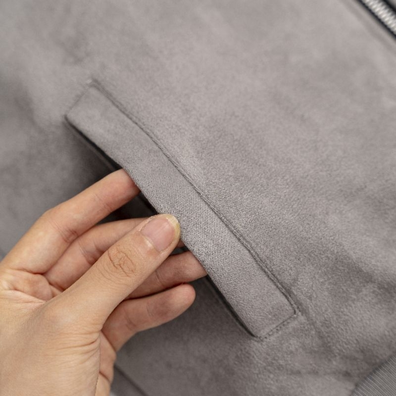 Áo Khoác Bomber Nam Da Lộn GUSSET Vải Mềm Mịn Cao Cấp, Áo Khoác Jacket Form Boxy Đính Cúc Trẻ Trung ADL03