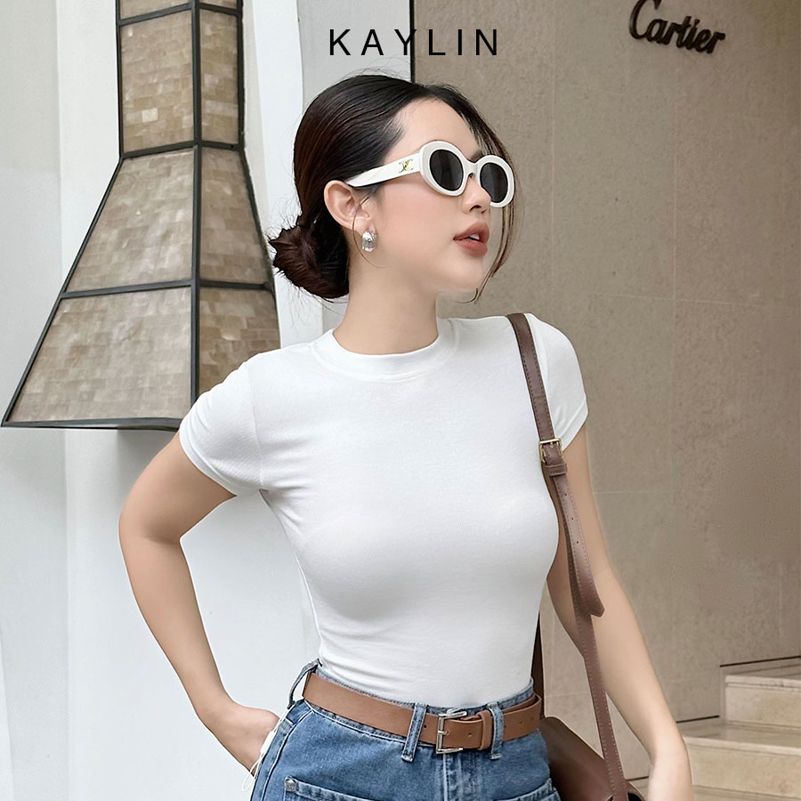 Áo thun Basic chất gân form ôm body phong cách mát mẻ KAYLIN - N2116