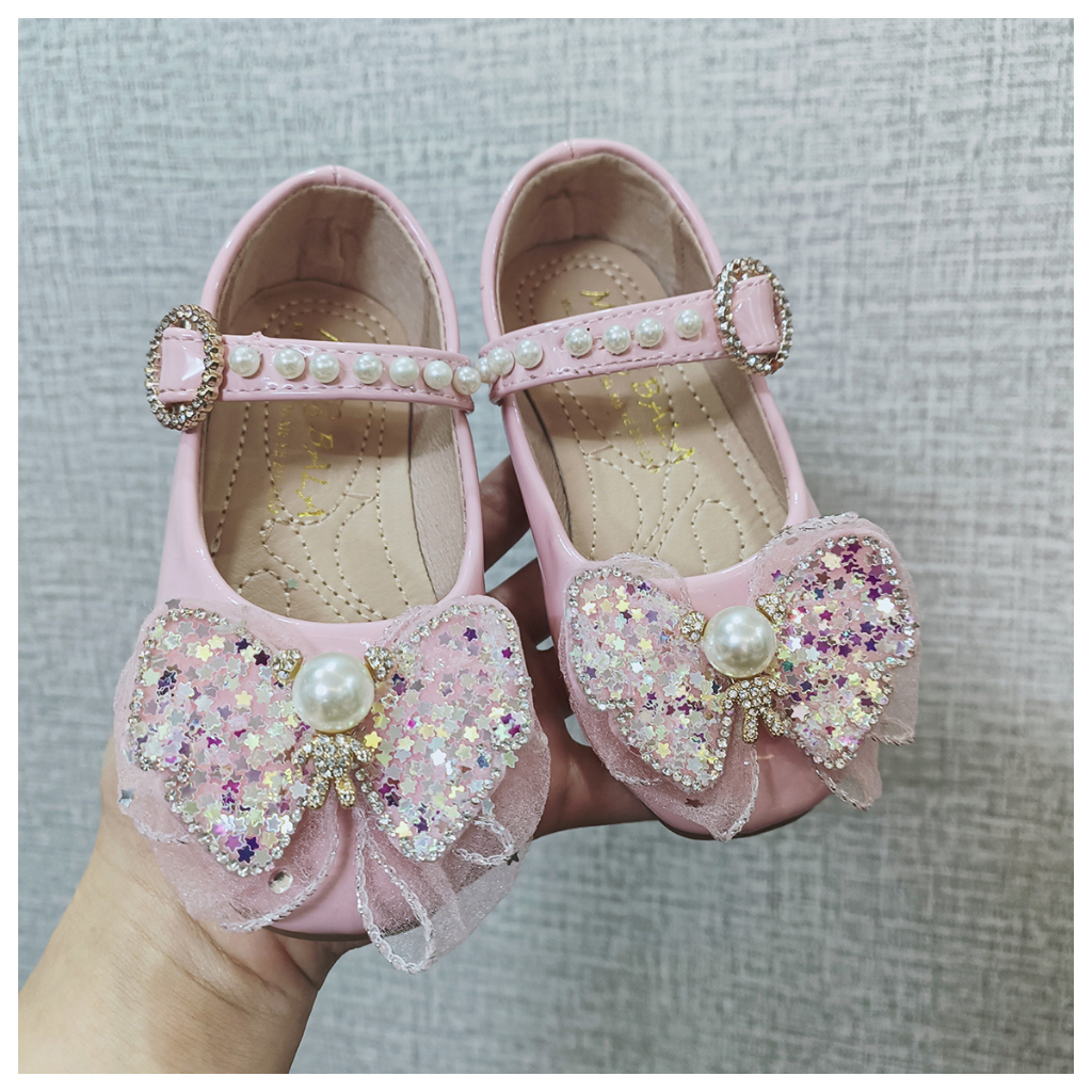 Giầy búp bê bé gái - Mã 11  đáng yêu thời trang hai mầu Đen, Kem  - M11