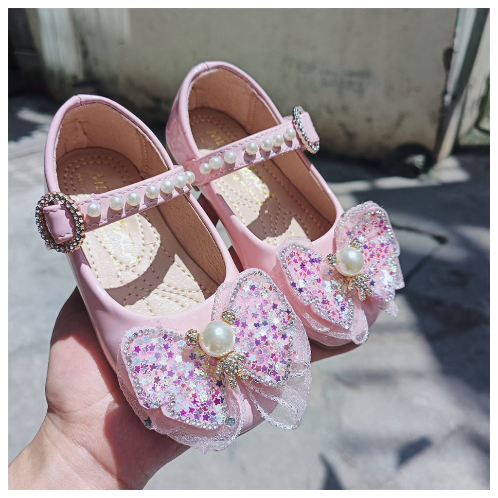 Giầy búp bê bé gái - Mã 11  đáng yêu thời trang hai mầu Đen, Kem  - M11