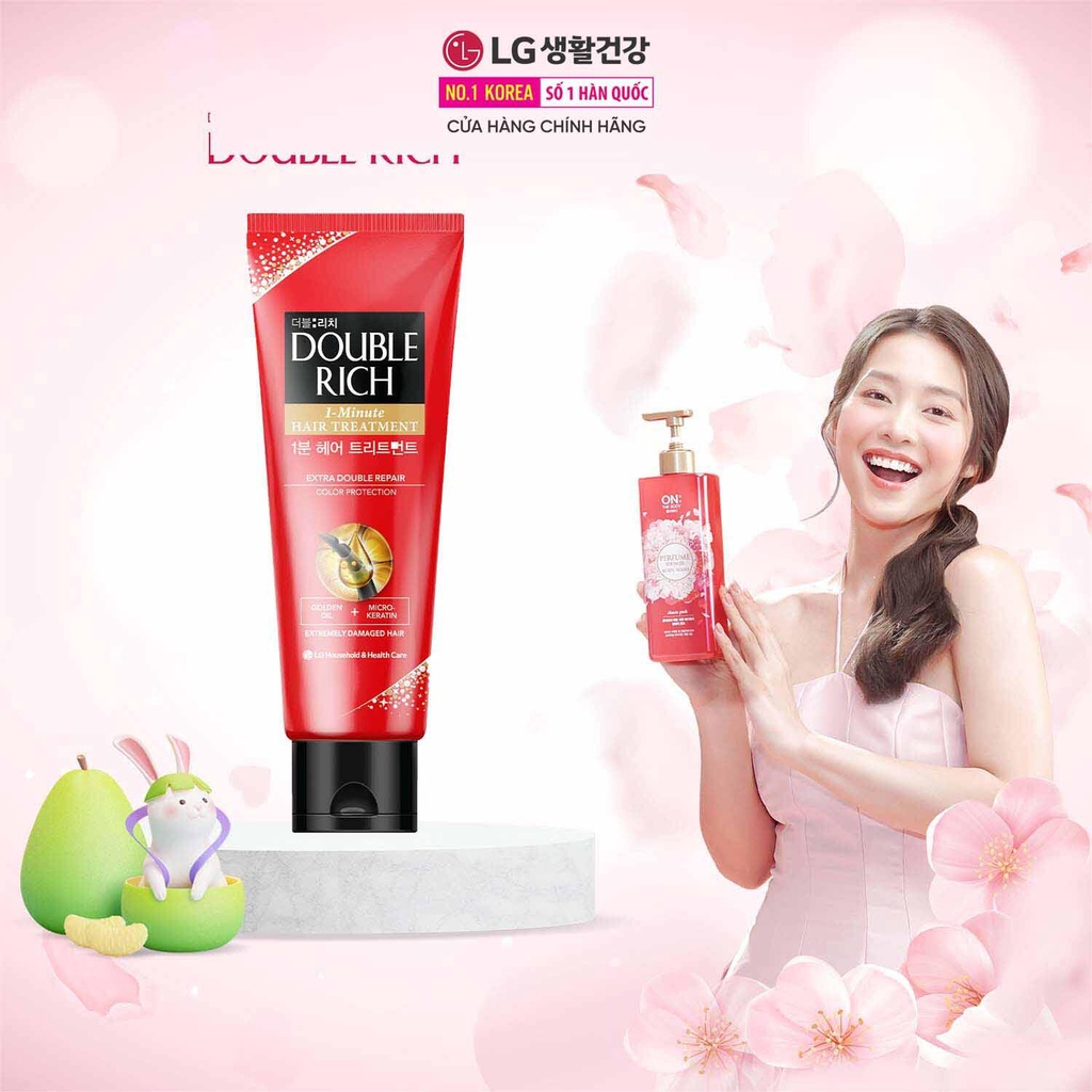Kem xả Double Rich 1 Minute Hair Treatment giúp tóc chắc khỏe 250ml