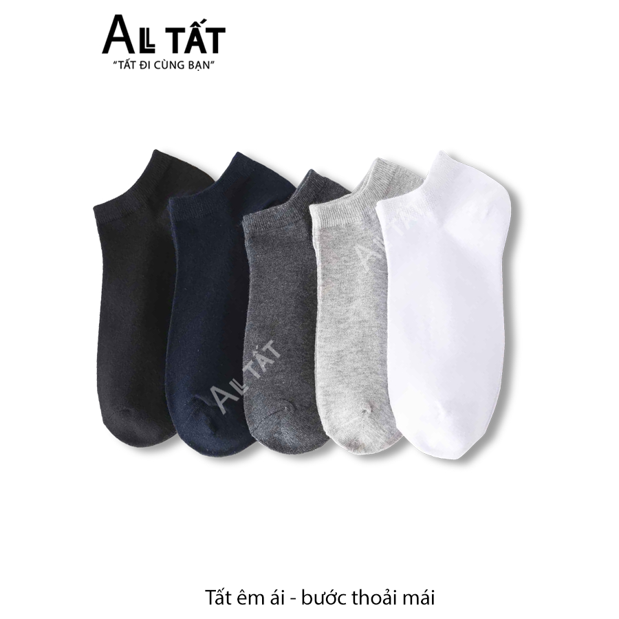 Combo 5 đôi tất nam cổ ngắn ALL TẤT, tất cotton mềm mại, thoáng mát với 5 màu trung tính MCN0403