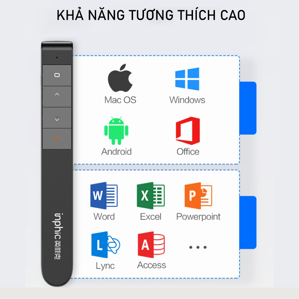 Bút trình chiếu văn phòng INPHIC PL1H dạy học Power Point Word Excel dành cho giáo viên học sinh sinh viên