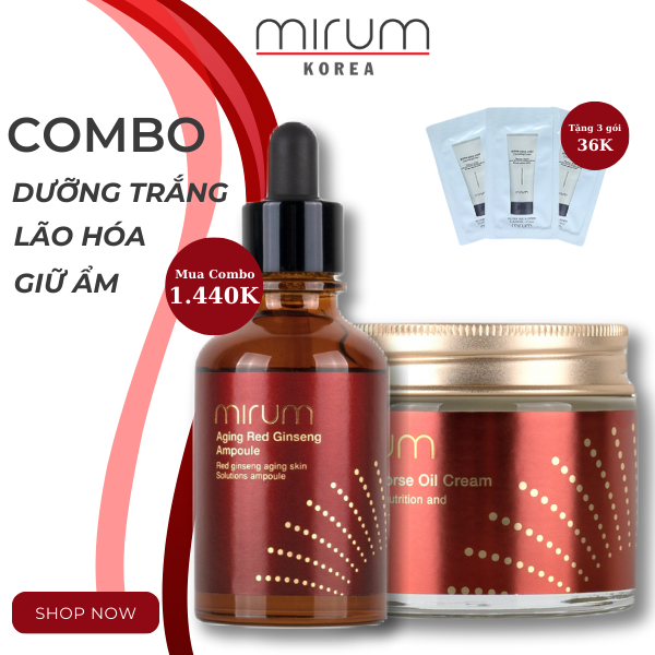 COMBO dưỡng trắng, chống lão hóa và giữ ẩm Mirum 50ml / 70ml