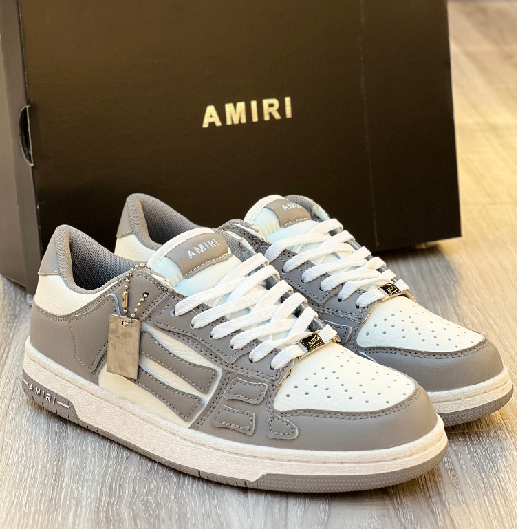Giày thể thao Amiri Skel Top Low Grey from Mangomeee. Giày amiri xám khói 2023 full box