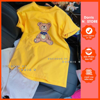 Áo thun chất liệu cotton 100% áo phông form rộng dorris hình gấu