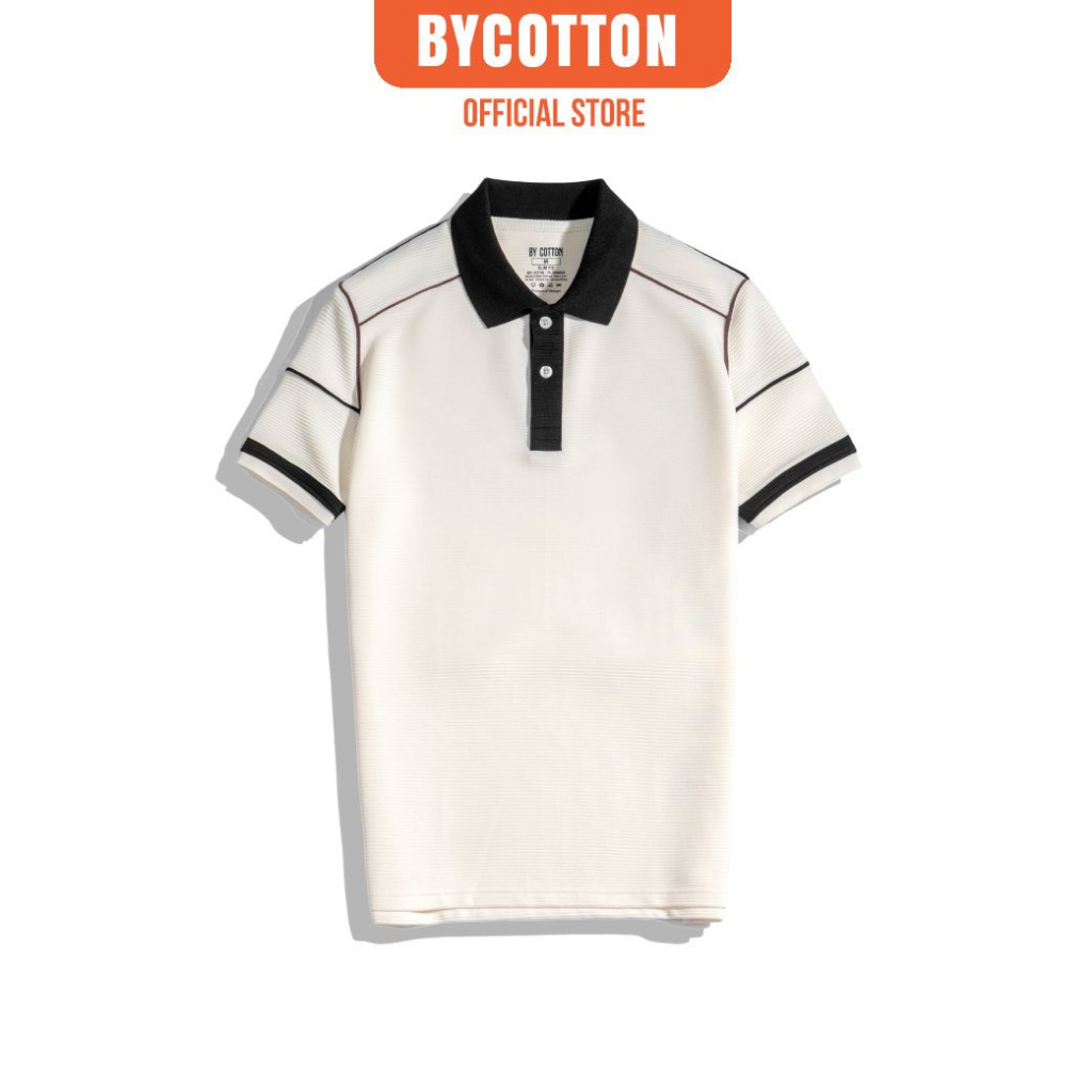 Áo Thun Nam Cao Cấp Polo Gân Kem Phối BY COTTON
