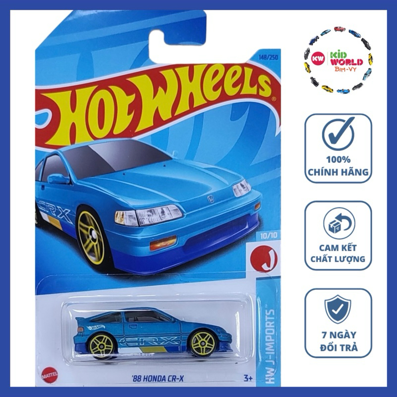 Xe mô hình Hot Wheels basic '88 Honda CR-X HKK68.