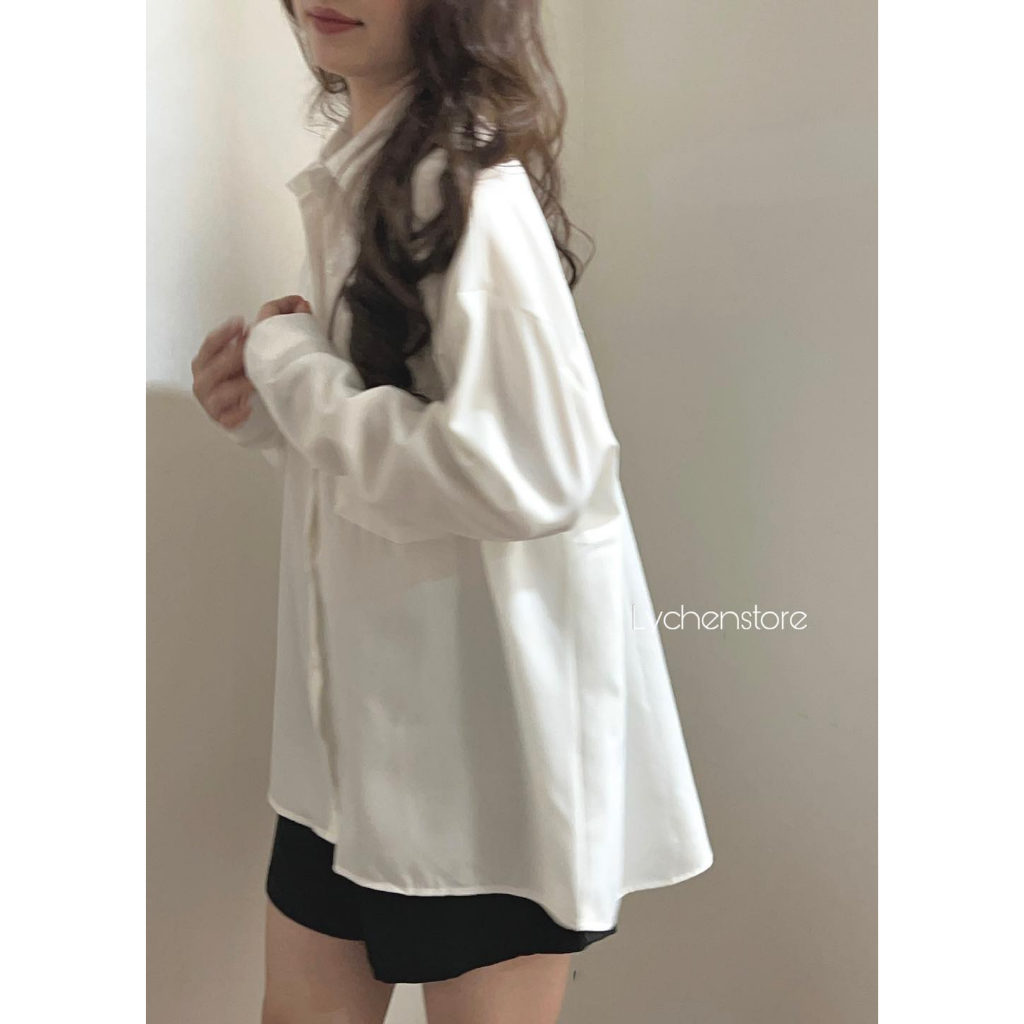 𝐋𝐘𝐂𝐇𝐄𝐍-Sơ mi trắng basic túi hộp
