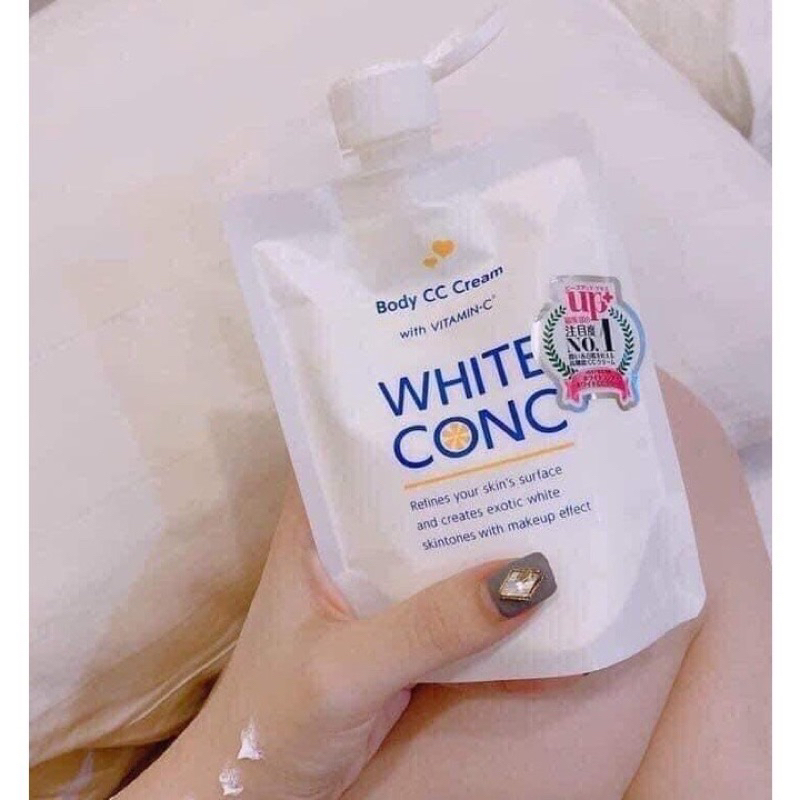 Kem Dưỡng Trắng White CC Cream White ConC dạng túi Nhật Bản, Dưỡng thể White Con CC cream 200g