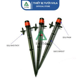 Béc tưới phun xòe 360 có que cắm, Que cắm điều chỉnh lưu lượng, béc tưới gốc , tưới hoa cây cảnh