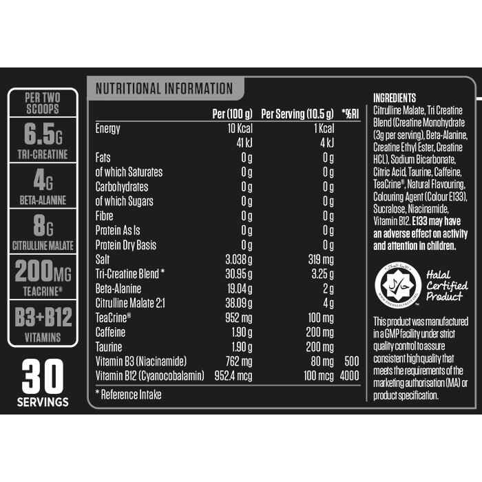 Bột tăng sức mạnh pre workout ABE 30 lần dùng tập trung tỉnh táo tăng cường sức mạnh từ APPLIED NUTRITION