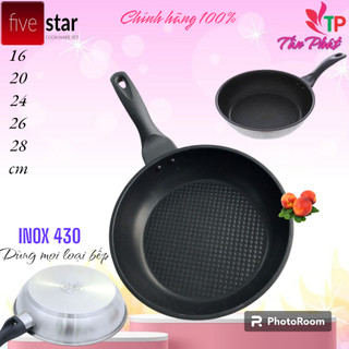 CHẢO INOX ĐÁY TỪ CHỐNG DÍNH FIVESTAR đủ size 16/20/22/24/26/28CM