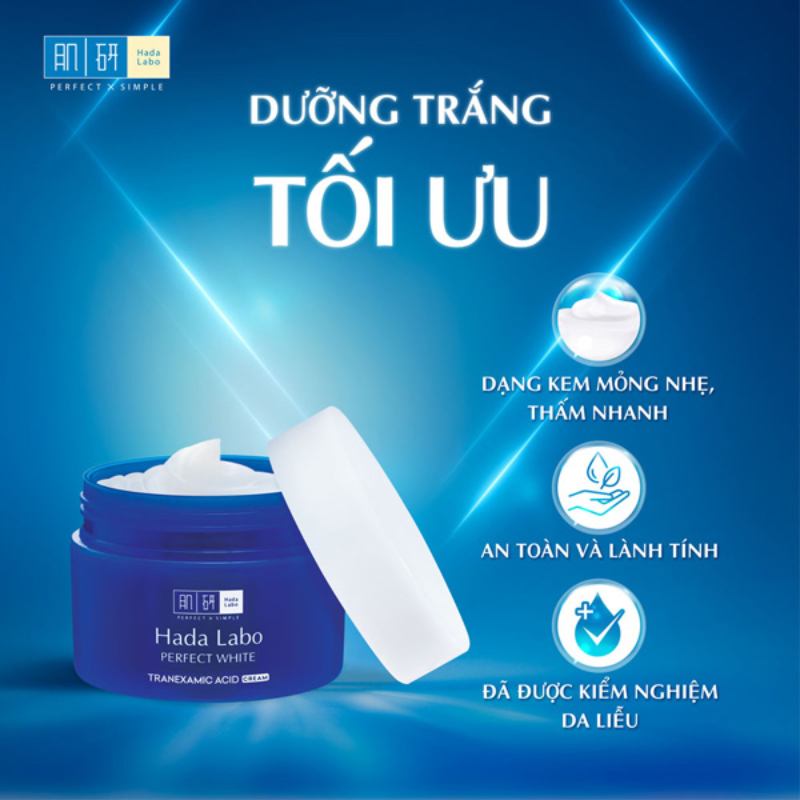 Kem dưỡng trắng da tối ưu Hada Labo Perfect White Tranexamic Acid Cream 50g