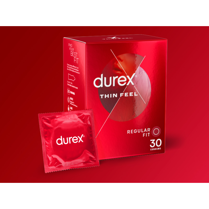 Bao cao su Durex Thin Feel siêu mỏng giúp kéo dài thời gian, nhiều gel bôi trơn hàng nội địa Úc hộp 30 chiếc