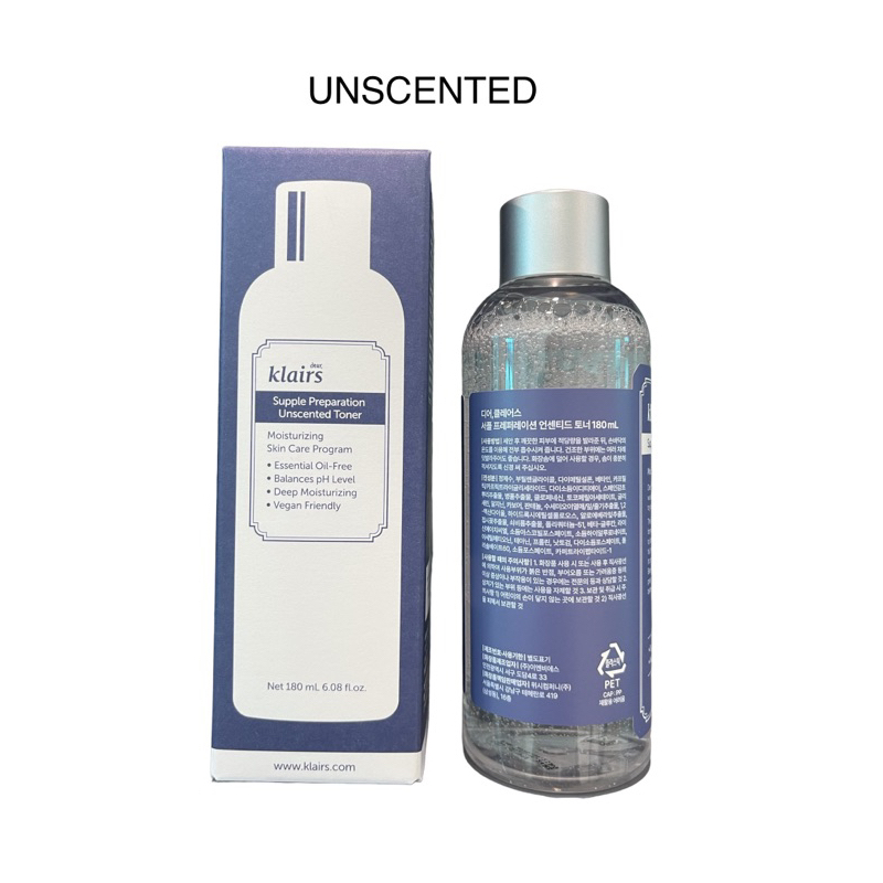 Nước Hoa Hồng Klairs Supple Preparation Unscented Toner 180ml + Bông Jomi 120 Miếng