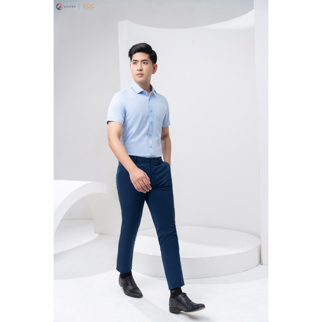 Áo sơ mi ngắn tay nam DGCs - vải bamboo mềm mịn,thoáng mát, thấm hút mồ hôi - SASNBC65M.