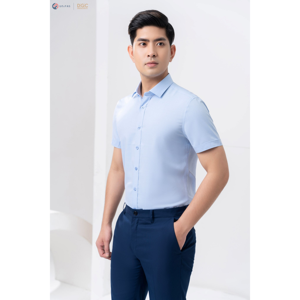Áo sơ mi ngắn tay nam DGCs - vải bamboo mềm mịn,thoáng mát, thấm hút mồ hôi - SASNBC65M.