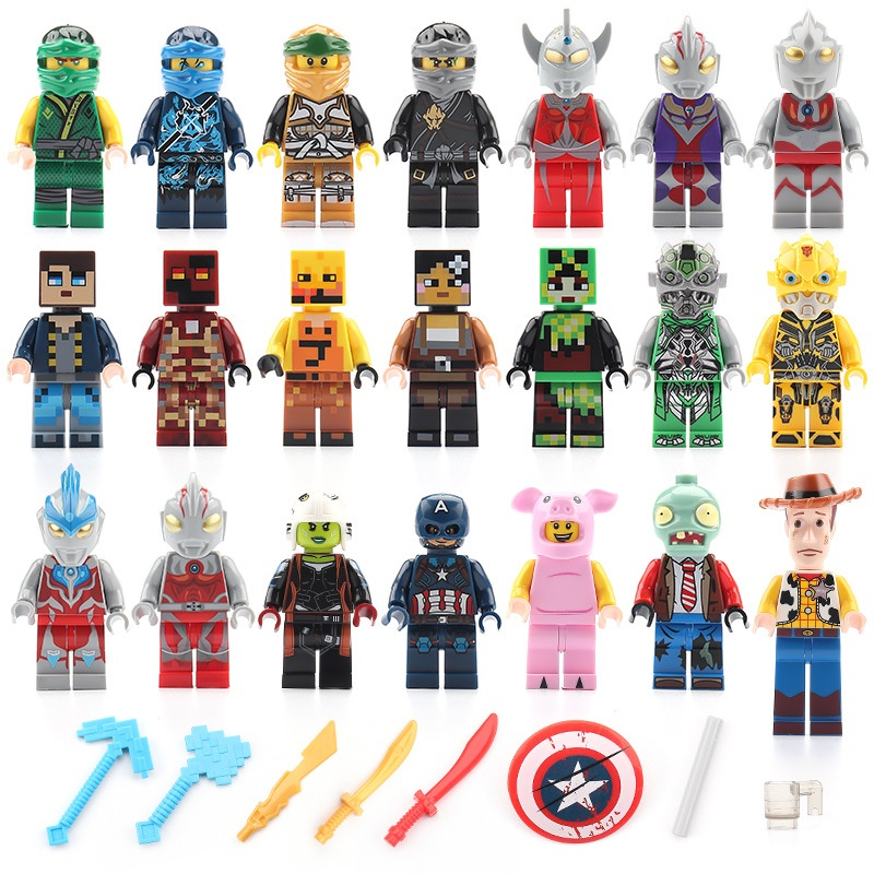 NHÂN VẬT ĐỒ CHƠI MÔ HÌNH LẮP RÁP Njnja-gooo  , MARVEL , MINECAFT , SIÊU NHÂN ... PHÁT TRIỂN TRÍ TUỆ CHO TRẺ