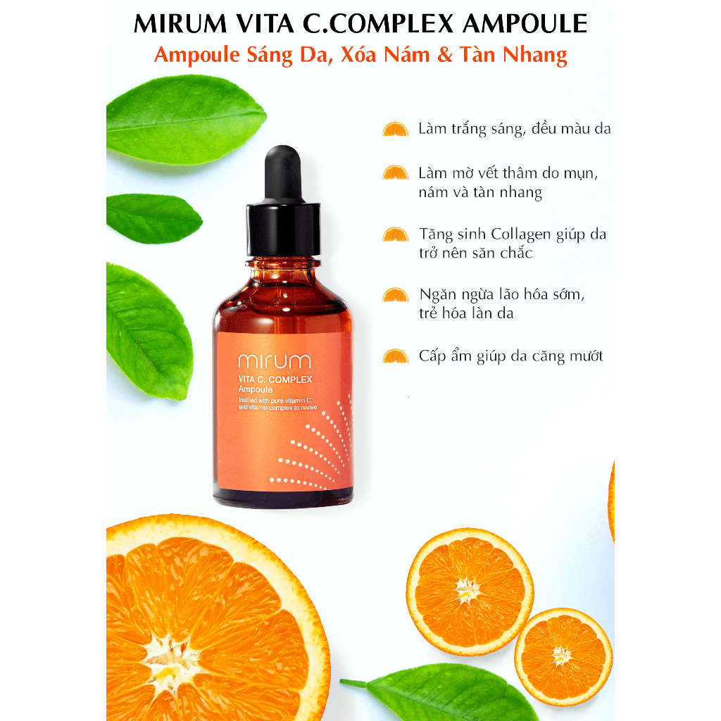 Tinh chất VITAMIN C sáng da, xóa nám và tàn nhang Ampoule Vitamin C Mirum 50ml