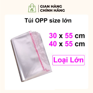 1kg Túi OPP dán miệng bóng kiếng Túi trong suốt gói hàng chống bụi có keo dán miệng Túi OPP lớn