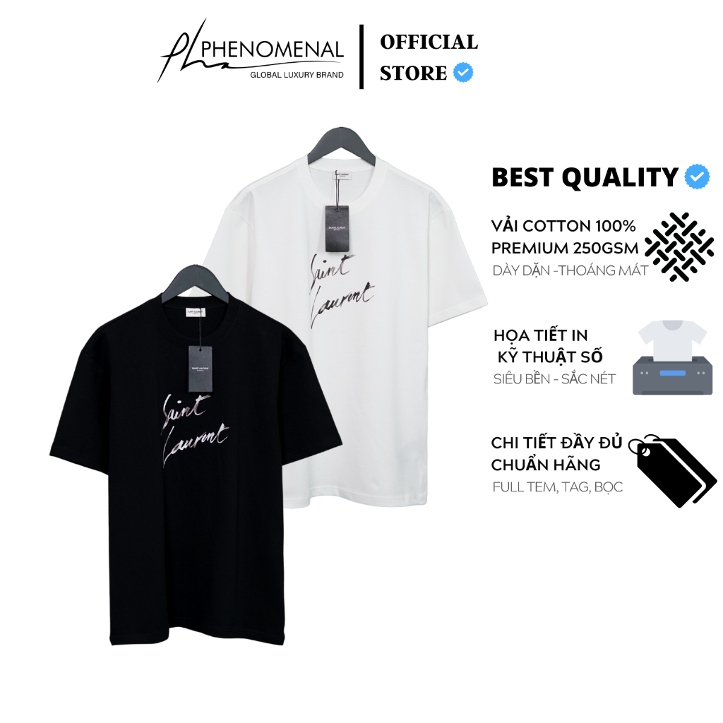 Áo thun SLP Signature Logo loại Best - Chất 100%cotton mịn dày 250gsm nặng 300gram