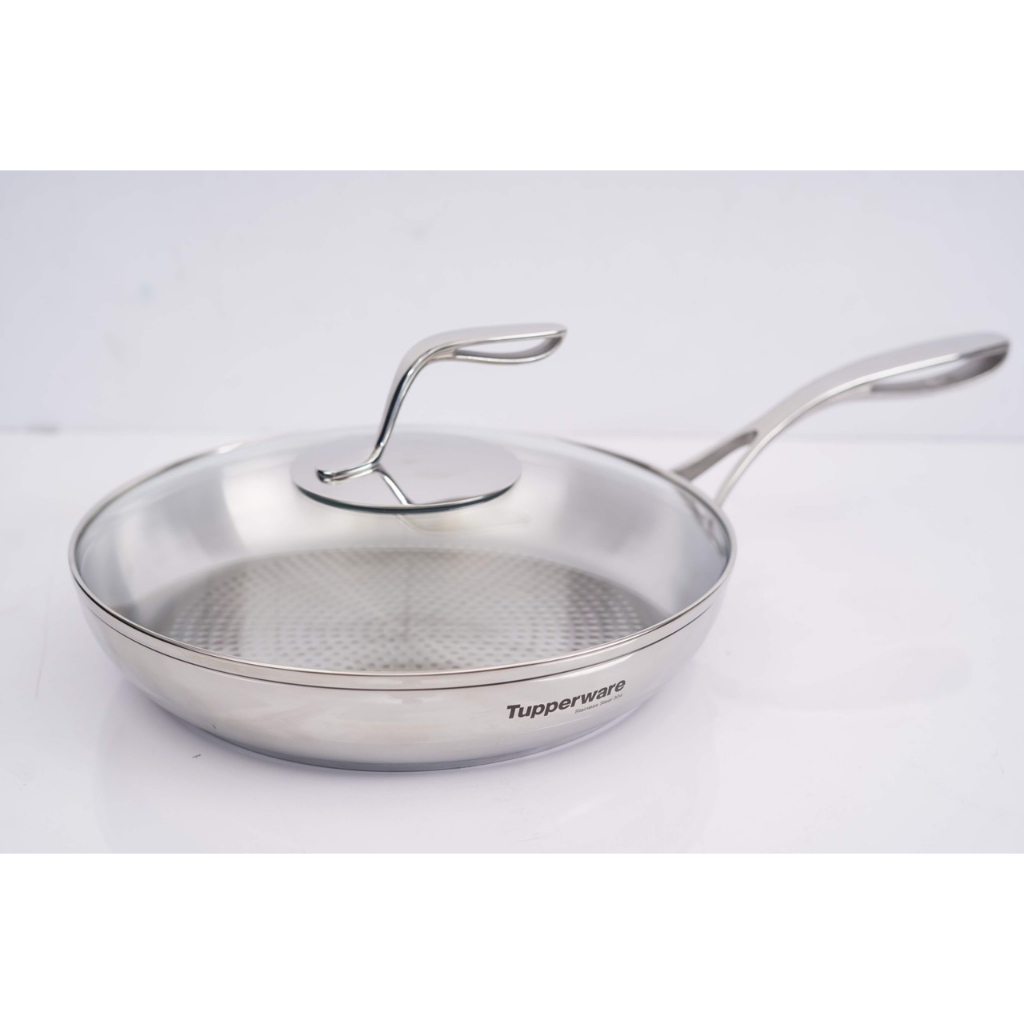 Chảo chiên/rán/xào Tupperware Mastro Cookware Frypan 28cm (nắp kính) - Bảo hành 36 tháng - Thép không gỉ 18/8