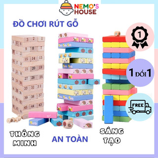 Bộ đồ chơi rút gỗ cho bé 48 thanh, đồ chơi gỗ thông minh cho trẻ em
